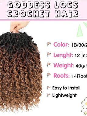 Goddess Crochet Hair - Ombre Brown (1B/30/27) Lightweight Crochet Locs